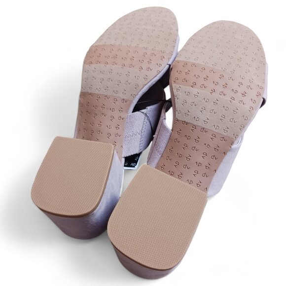 Dolce Vita Lilac Ashli Faux Suede Cross Band Block Heel Mules Sandals  Size 9.5 - Picture 10 of 12